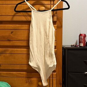Cream Ribbed Bodysuit
